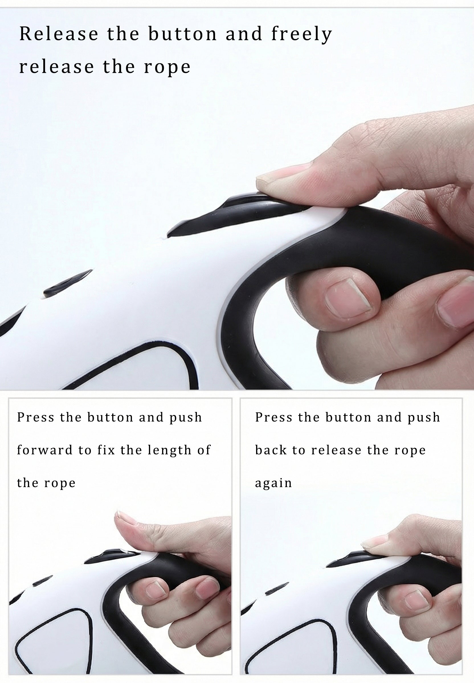 Automatic retractable pet leash with LED lights