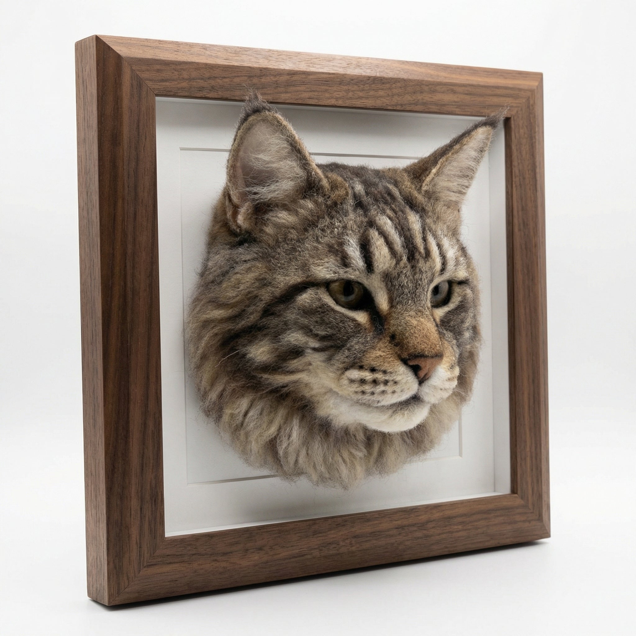 Handmade Needle Felted Pet Avatar from Photo – Framed Cat & Dog Keepsake