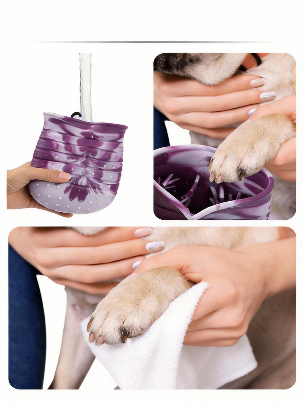 Pet paw washing cup for paw cleaning