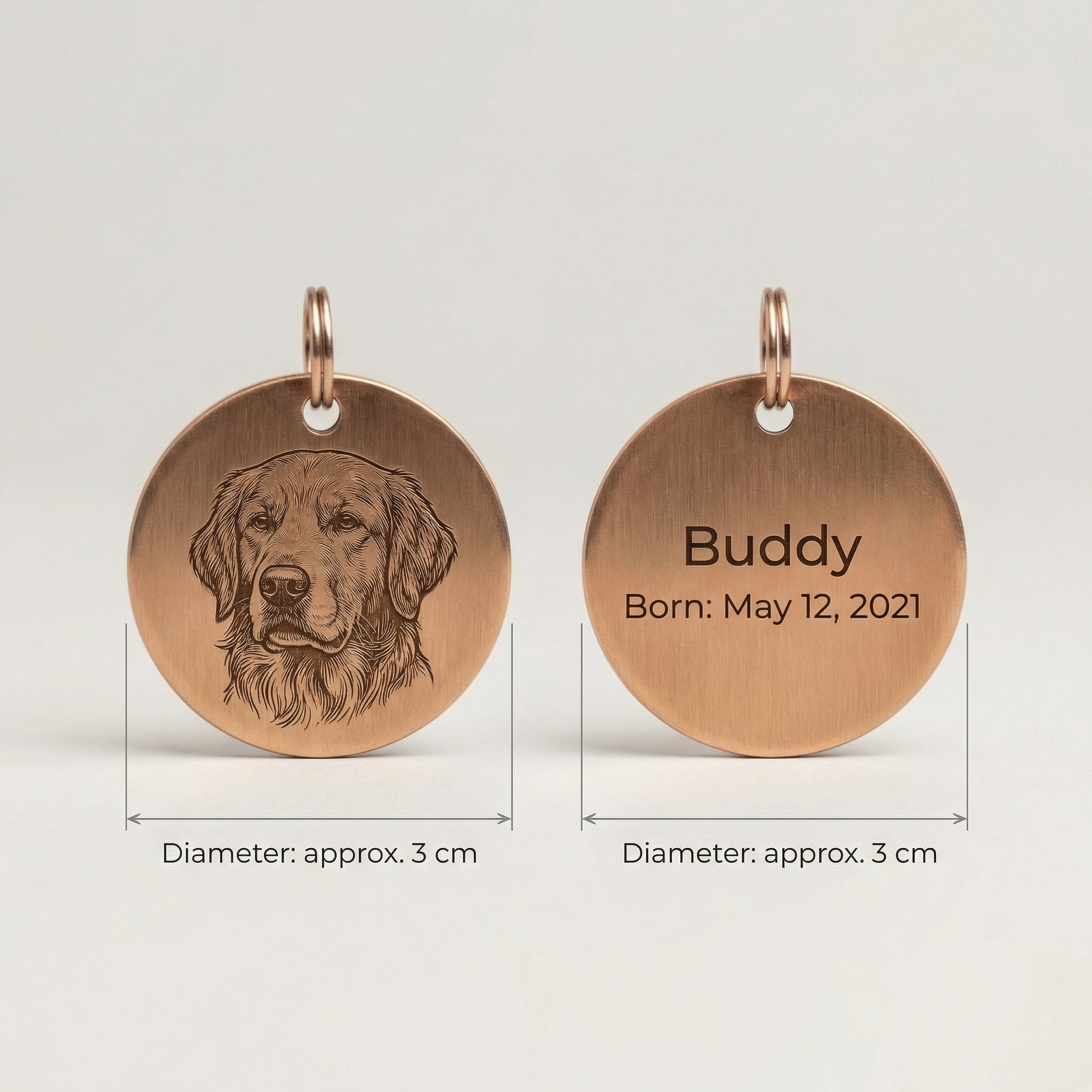 Custom Pet ID Tag with Name – Engraved Dog or Cat Nameplate Gift