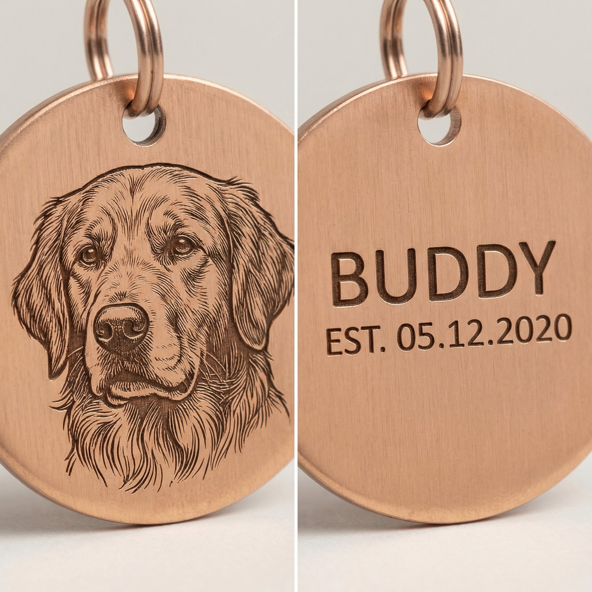 Custom Pet ID Tag with Name – Engraved Dog or Cat Nameplate Gift