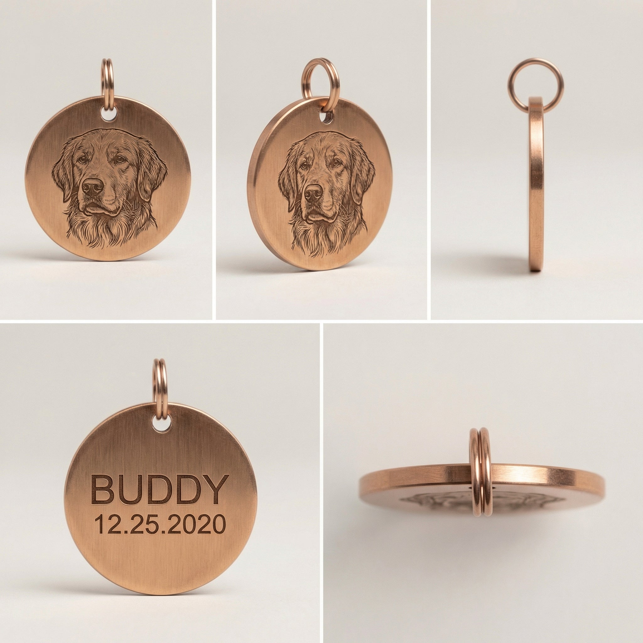 Custom Pet ID Tag with Name – Engraved Dog or Cat Nameplate Gift