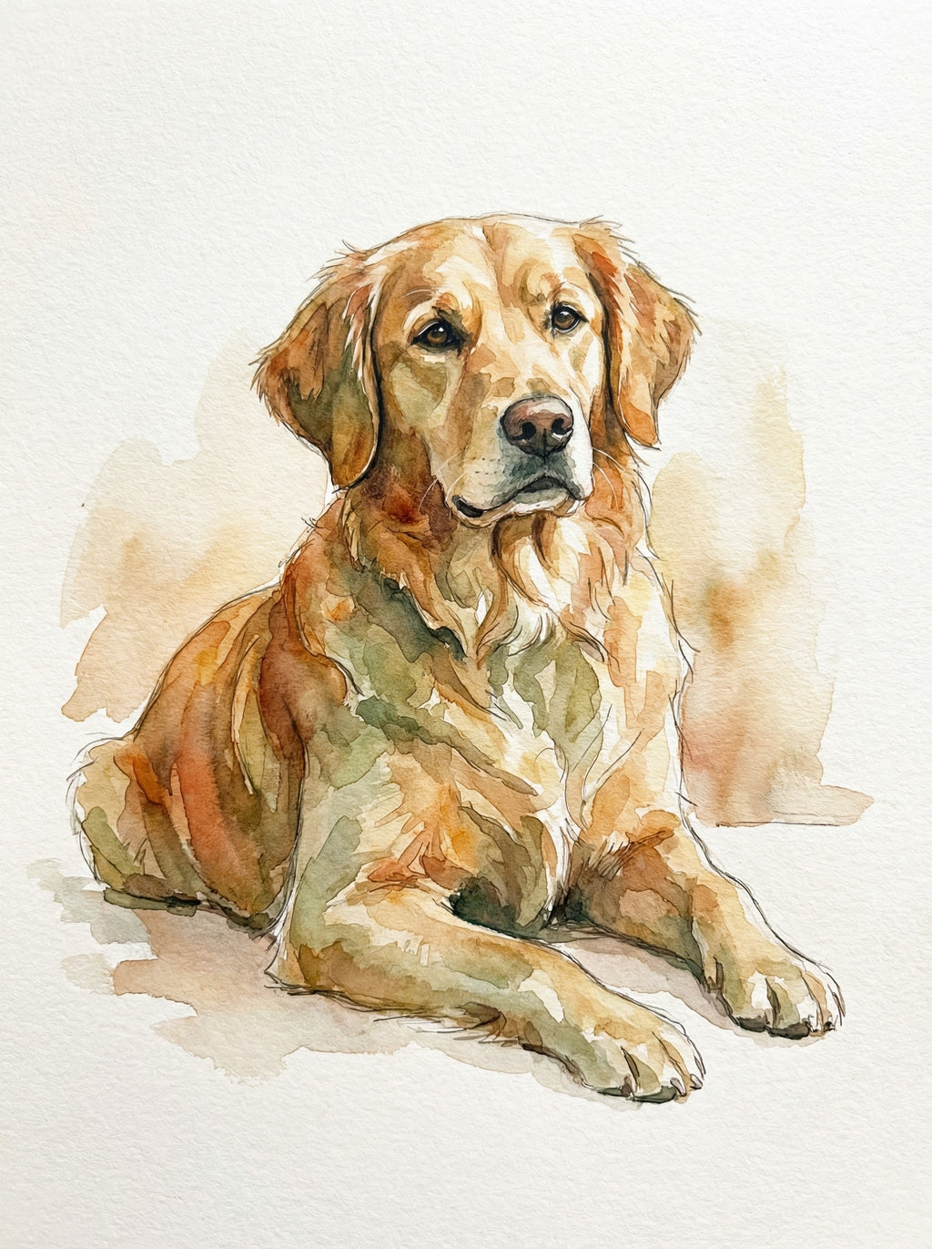 Personalized Watercolor Pet Portrait from Photo – Printable Dog or Cat Art