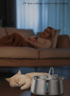 Pet Automatic Drinking Fountain 4L – Stainless Steel with Filter & Viewing Window