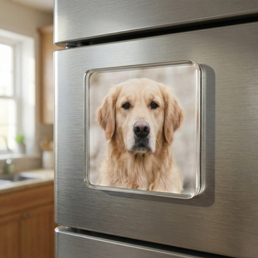 Personalized Pet Photo Fridge Magnet – Custom Dog or Cat Shape
