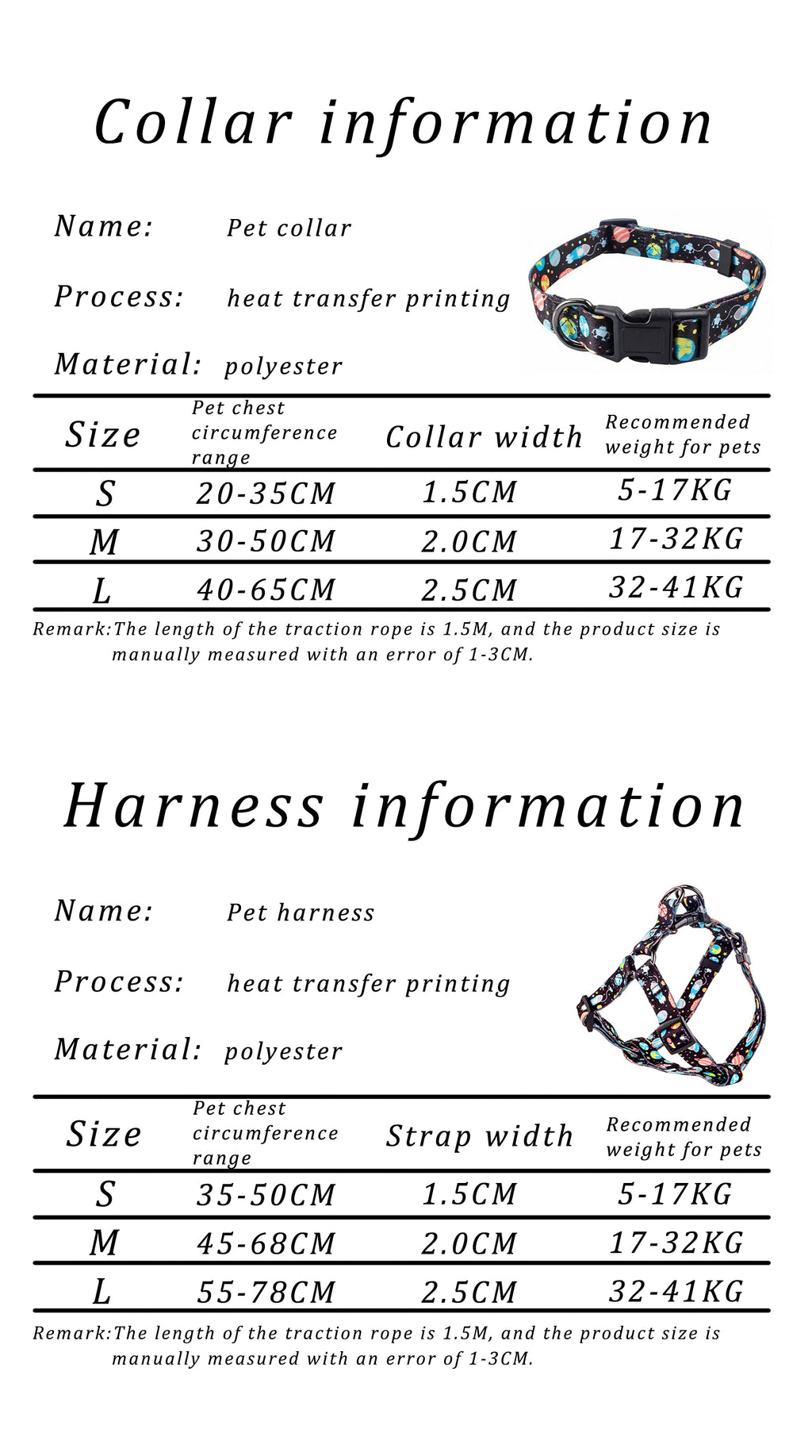Pet dog collar harness leash